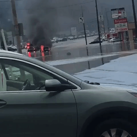 Car Catches Fire as Flash Flooding Hits Pittsburgh Area