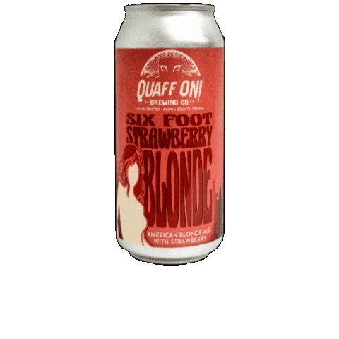 quaffonbrewingco giphygifmaker beer strawberry craftbeer Sticker