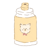 Cat Bottle Sticker by koimoffee