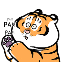 HuCreates cat illustration clap tiger Sticker