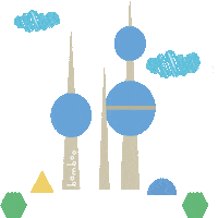 kuwait towers bamboo Sticker by bamboopreschool