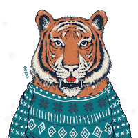 wearefatface christmas snow holidays tiger Sticker
