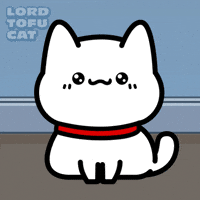 Touching White Cat GIF by Lord Tofu Animation