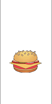 burger explode Sticker by Chris Gannon
