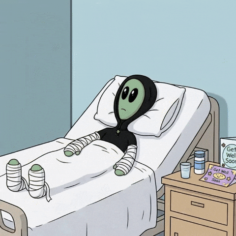 Get Well Soon Hospital GIF by Lonely Aliens