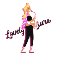 cafe mambo saxophone Sticker by Lovely Laura