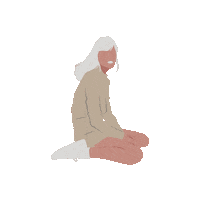 Girl Sitting Sticker by SAINTWULF