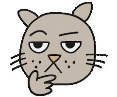 Cat Think Sticker by Thank You Coffee