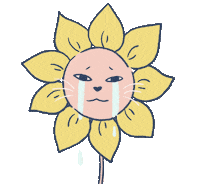 surmontlii sad flower rain triste Sticker