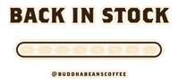 Back In Stock Sticker by buddhabeanscoffee