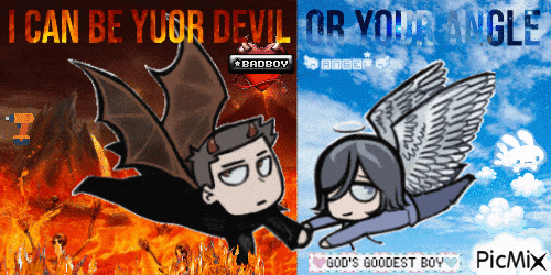 Good And Evil Devil GIF by Erika Rivera