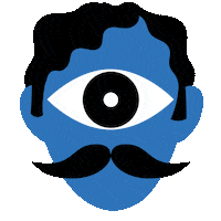CIKLOPO eye blink moustache blueface Sticker