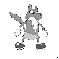 tryhardartNW cartoon wink wolf Sticker