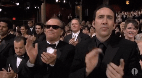 jack nicholson applause GIF by The Academy Awards
