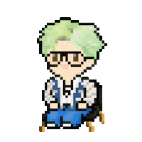 Green Hair Pixel Sticker