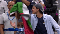 Man Shakes The Italian Flag