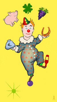 TrillendeHand happy new year clown bonne annee feliz ano nuevo GIF