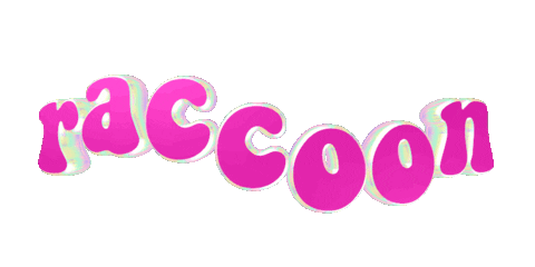 giphyupload text animal wordart raccoon Sticker