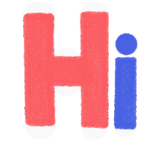 ahsanimates hello hi blue red Sticker