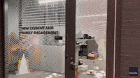 Pro-Palestine Protesters Damage University of California State Los Angeles Building