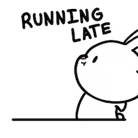 Bunny Running Sticker by Aminal Stickers
