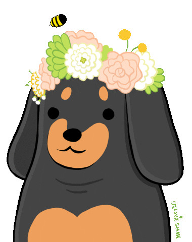Happy Dog Sticker by Stefanie Shank