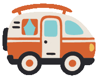 Max Campervan Sticker by Maxomorra