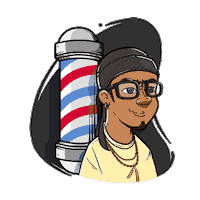 Barber Haircut Sticker by mografic