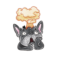 stefdubbs surprised frenchie mindblown french bulldog Sticker