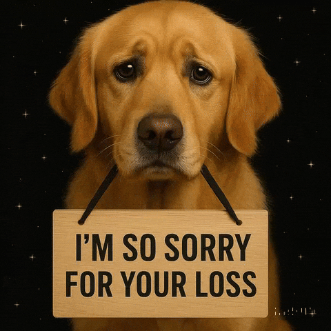 Sorry Golden Retriever GIF by Maryanne Chisholm - MCArtist