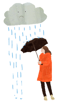 larapaulussen sad rain cloud umbrella Sticker
