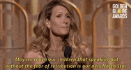 laura dern may we teach our children that speaking out without the fear of retribution is our new north star GIF by Golden Globes