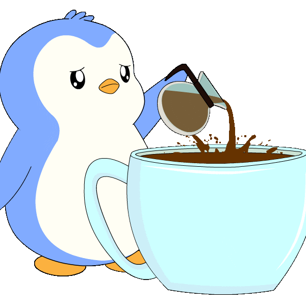 Monday Morning Coffee Sticker by Pudgy Penguins