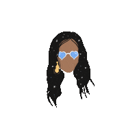 adinasdoodles sunglasses indigenous kichwa warmi Sticker