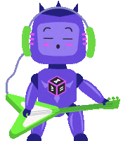 Guitar Player Robot Sticker by 482.solutions