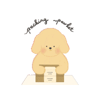 moeethegolden dog package packing goldenretriever Sticker