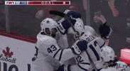 ice hockey hug GIF by NHL