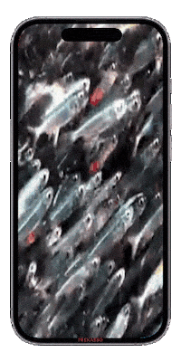 Phone Fish Sticker by PEEKASSO