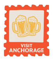 VisitAnchorage summer beer cheers stamp Sticker
