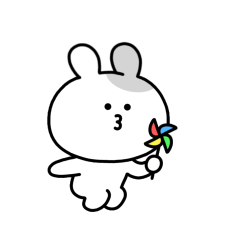 BBANGSIL giphyupload happy rabbit wind Sticker