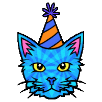 New Year Cat Sticker by Electric Catnip