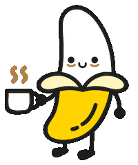 bananarangdisenio coffee work tired bananarang Sticker