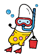 bananarangdisenio beach vacation banana swim Sticker