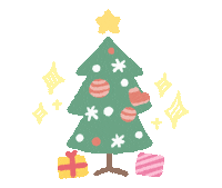 Happy Christmas Tree Sticker