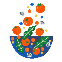 Salad Bowl Dinner Sticker by Zoe Wodarz
