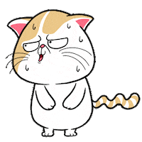 Embarrassed Cat Sticker by Kcomics