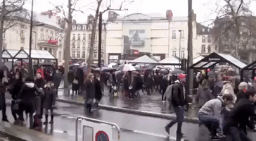 Nantes Residents Brave Rain for Charlie Hebdo Rally