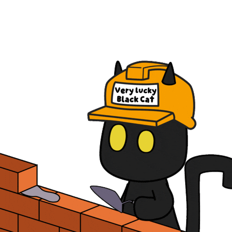 Working Black Cat Sticker by VeeFriends