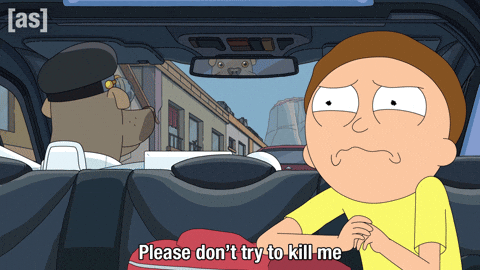 Scared Driving Car GIF by Adult Swim