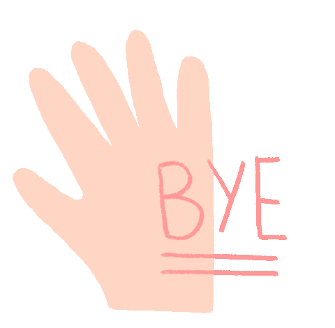Hand Goodbye Sticker by foopklo